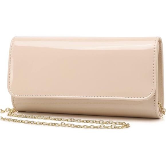 Vegan Leather Envelope Clutch Nude - Picture 1 of 6
